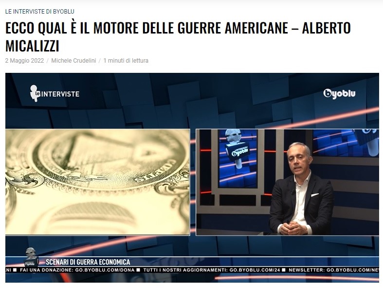 Intervista ad Alberto Micalizzi, 
ByoBlu, 2 maggio 2022